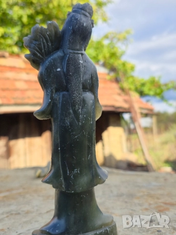 Статуетка Гуанин от камък Нефрит Азия , снимка 6 - Статуетки - 52005189