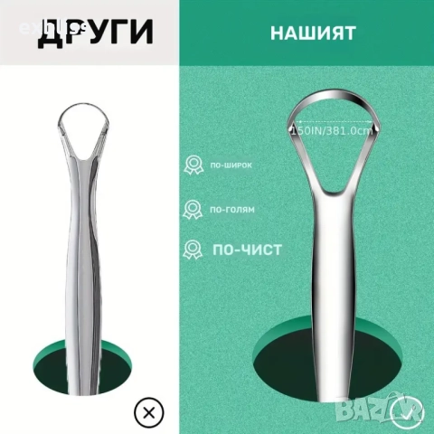 Инструмент за почистване на езика от неръждаема стомана, снимка 6 - Други - 51694169
