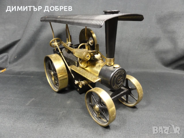 СТАРА РЕТРО МЕТАЛНА ИГРАЧКА ДЕЙСТВАЩА ПАРНА МАШИНА WILESCO TRAKTOR W.GERMANY, снимка 5 - Антикварни и старинни предмети - 51168146