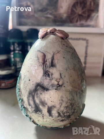 Декорация за Великден, винтидж яйца с декупаж, снимка 2 - Декорация за дома - 53698773