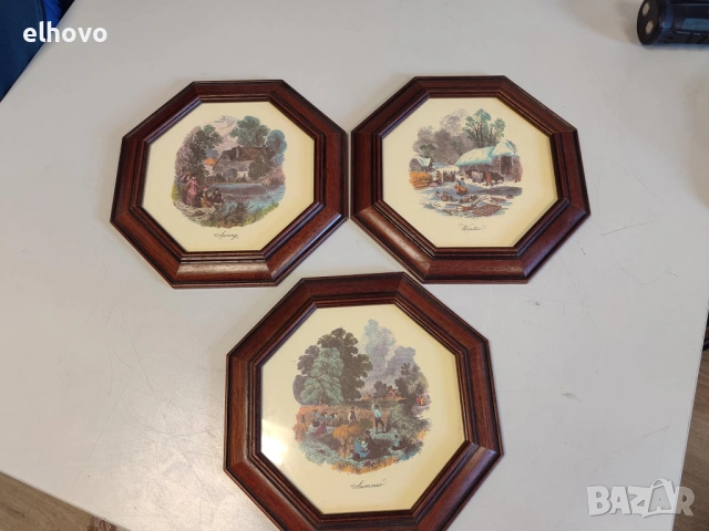 Картини в дървена рамка 25x25см