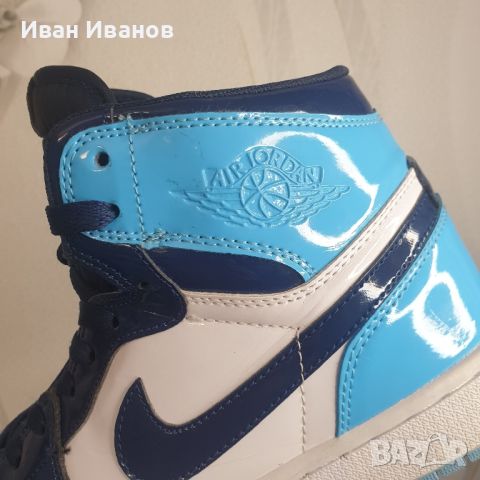 маратонки Jordan 1 Retro High UNC Patent Blue Chill  номер 40 ,5- 41, снимка 11 - Маратонки - 45108921