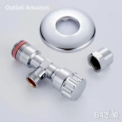 Ibergrif  Универсални самоуплътняващи се ъглови вентили, месингов ъглов вентил (1/2" x 3/8"), хром, снимка 5 - Други стоки за дома - 49820040