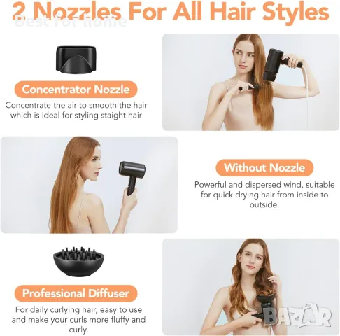 ZHIBAI  професионален йонизационен сешоар, снимка 5 - Сешоари - 49618899