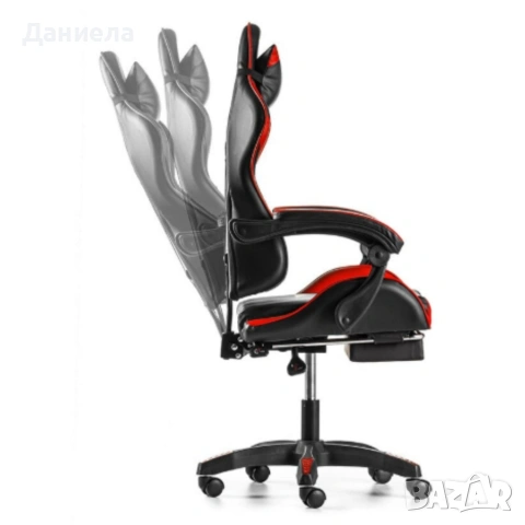 Ергономичен геймърски стол с поставка за крака – комфорт и стабилност за дълги часове без болка, снимка 6 - Столове - 53237908