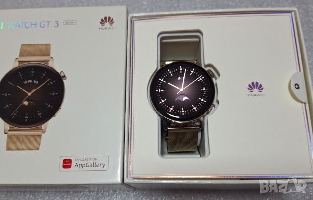 НОВ! Смарт часовник Huawei Watch GT3, 42 mm, Stainless Steel, Gold, снимка 1