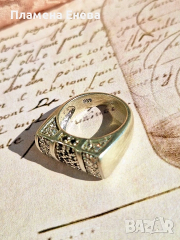 Дамски сребърен пръстен , снимка 6 - Пръстени - 53603598