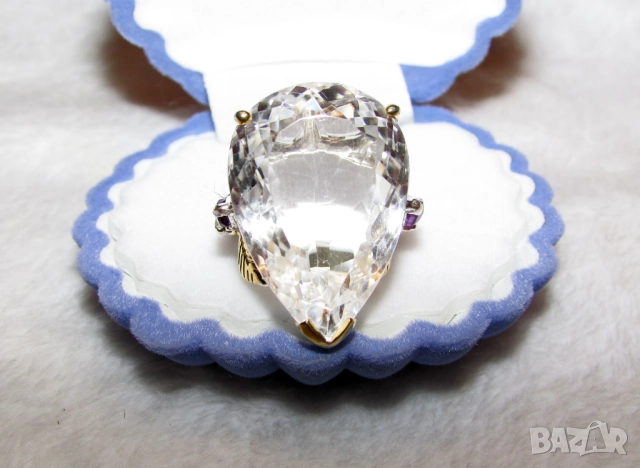 925 сребърен пръстен с планински кристал 30 карата, подходящ за подарък 