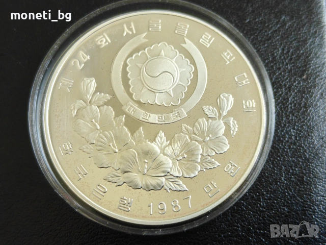 СРЕБРО Южна Корея 10000 вон 1987, снимка 2 - Нумизматика и бонистика - 53561559