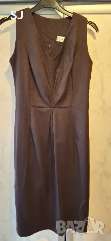 Дамска вълнена елегантна рокля без ръкави. Размер 42, S, българско производство, снимка 4 - Рокли - 50055141