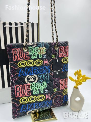 Chanel дамска цветна чанта, снимка 4 - Чанти - 45885550