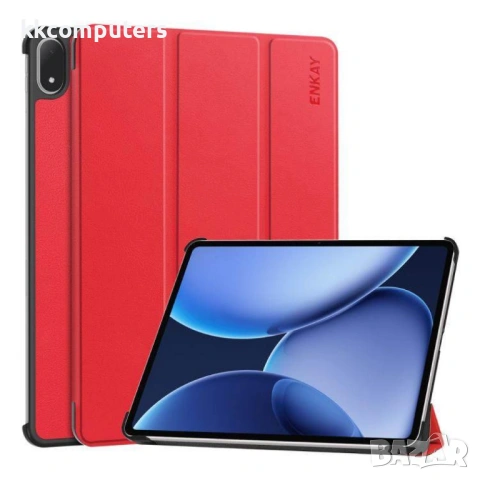 Кожен Калъф ENKAY Tri-fold за OnePlus Pad 3 / Pad 2 Pro 13.2 - Авто събуждане/заспиване, Стойка, Вкл, снимка 4 - Калъфи, кейсове - 53633698