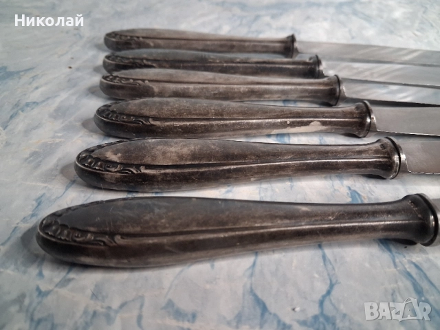 Стари Посребрено ножове за хранене Солинген Solingen, снимка 8 - Антикварни и старинни предмети - 52366704