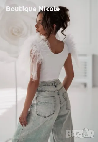 Уникално боди с ръкави от тюл   , снимка 3 - Корсети, бюстиета, топове - 49770017