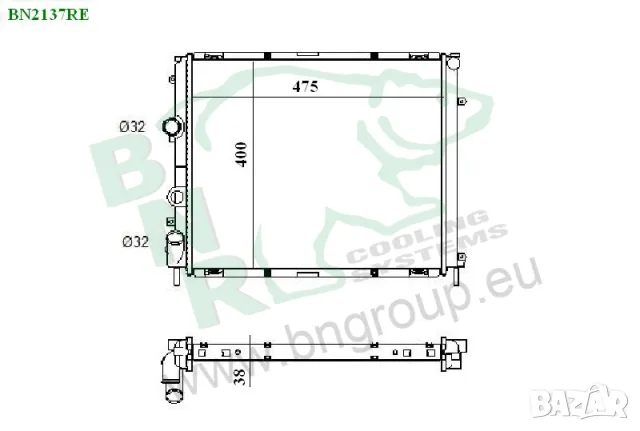 Воден радиатор BNR за RENAULT BN2137, снимка 3 - Части - 14441891