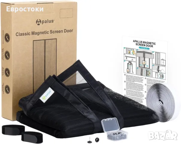 Apalus  Магнитна мрежеста завеса срещу насекоми за врата. Здрава мрежеста завеса, силни магнити, снимка 6 - Пердета и завеси - 50181314