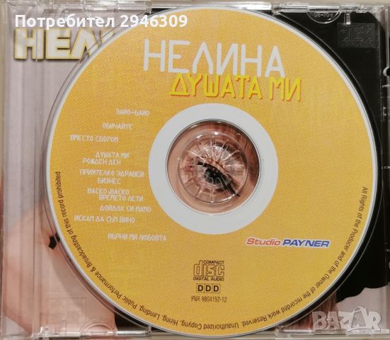 Нелина - Душата ми(1998), снимка 2 - CD дискове - 45386754