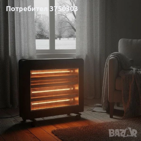 Отоплителна печка Rosberg R51972E с 4 кварцови реотана, 2400W – бързо, ефективно и безопасно отоплен, снимка 2 - Други инструменти - 52311898