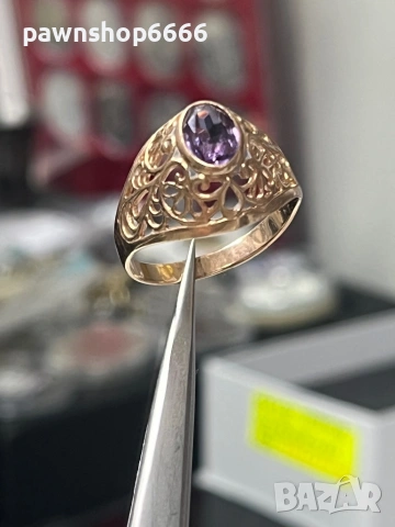 Златен пръстен 14 карата с руски маркировки 