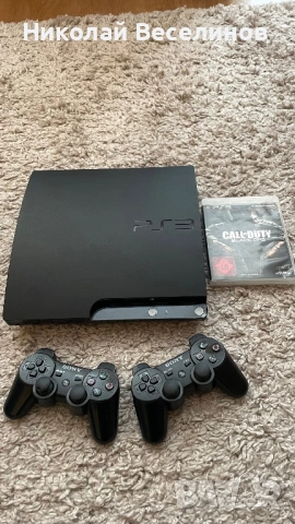 Продавам PS3 Slim – хакнат + 2 джойстика + Call of Duty: Black Ops