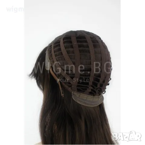 Дълга чуплива тъмнокестенява перука Бейли, снимка 4 - Аксесоари за коса - 50069587