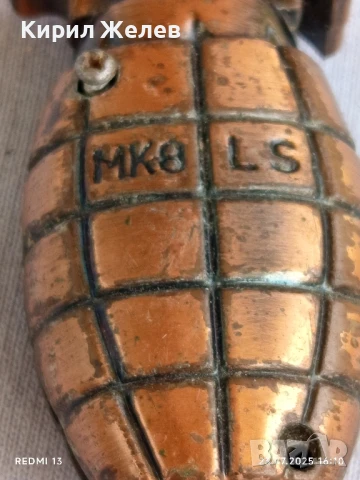 Метална запалка тип ръчна граната MK8 LS рядка за КОЛЕКЦИЯ ДЕКОРАЦИЯ 31445, снимка 5 - Колекции - 51118321