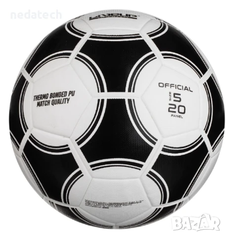 Футболна топка, Черен - Бял, 21,6~22,6 см., снимка 2 - Футбол - 50959047