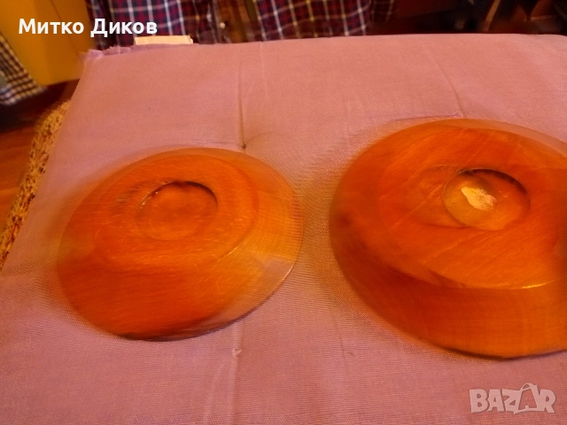 Дървена чиния с медни нишки фи 125 и 145 мм нови, снимка 2 - Декорация за дома - 53566173