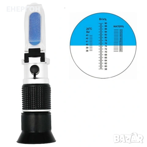  Рефрактометър за захар, пчелен мед, 58-90% Brix, водно съдържание 12-27%  Ръчен рефрактометър за из, снимка 5 - Други инструменти - 53328890
