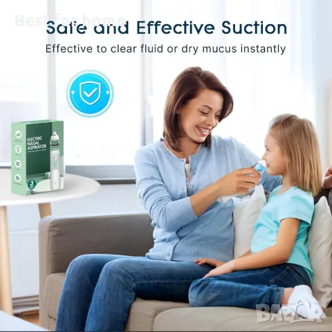 Електрически аспиратор за нос за бебе с 5 степени на засмукване, снимка 2 - Други - 49870515