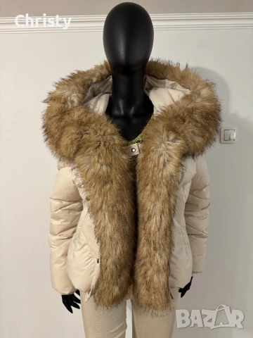 Луксозно яке в цвят екрю, снимка 3 - Якета - 53841438