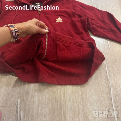 Мъжко спортно яке Roger Edwards Sport с лого, червено и цип, размер M, Канада, снимка 7 - Якета - 53396385