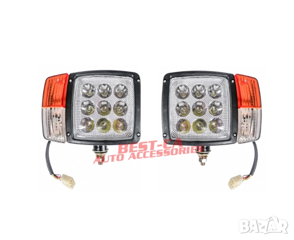 Комплект LED фарове, предни светлини за трактор 54W, 12-24V, 5400 лумена