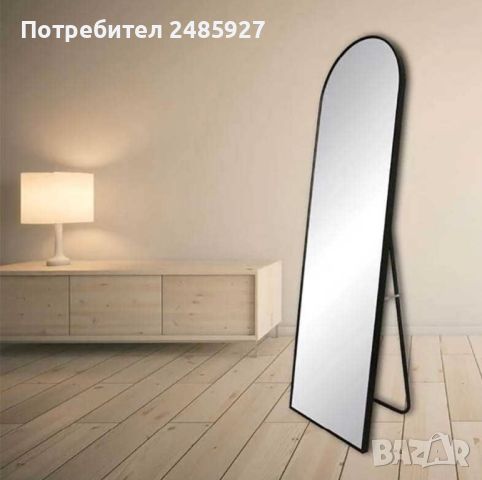 Огледало, Със стойка, 45 х 148  см, Метална рамка, Черен, снимка 3 - Огледала - 46263888