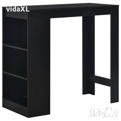 vidaXL Бар маса с рафт, черна, 110x50x103 см（SKU:280212）, снимка 1 - Маси - 48164042