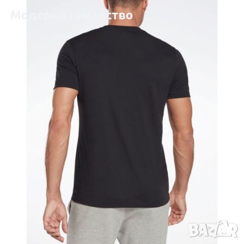 Мъжка тениска reebok workout ready piping tee black, снимка 2 - Тениски - 46709494