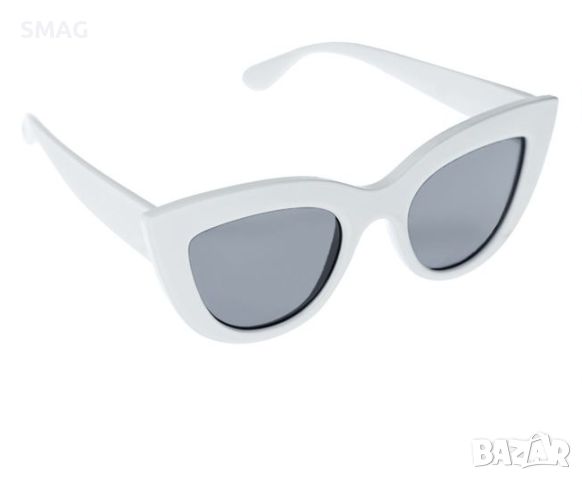 Дамски Слънчеви очила Жените бяла рамка пеперуда тъмни стъкла, снимка 1 - Слънчеви и диоптрични очила - 45975390