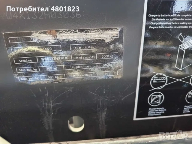 Електрическа палетна количка- LINDE N20, снимка 7 - Подемници - 54259771