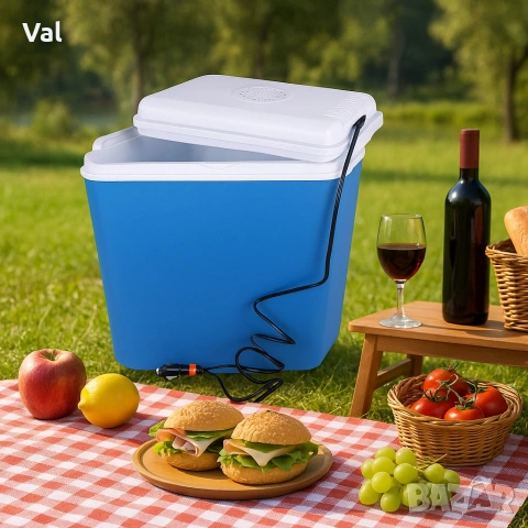 Хладилна кутия Atlantic 10L 12V, активна, синя, снимка 3 - Хладилни чанти - 53851419