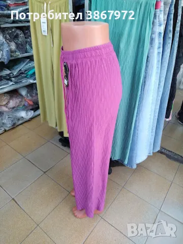 Дамски летен панталон широки крачоли с ламе, снимка 1