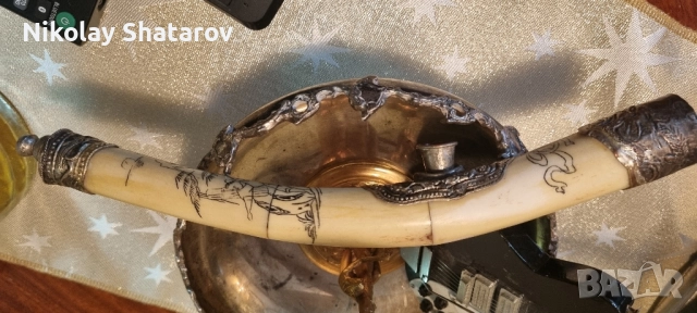 Стара лула слонова кост , снимка 3 - Антикварни и старинни предмети - 51775008