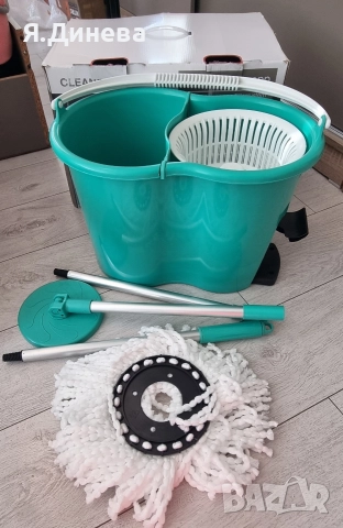Кофа за почистване на под с въртящ моп, снимка 3 - Мопове, кофи, четки и метли - 52806610