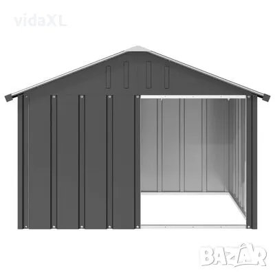 vidaXL Кучешка къща, антрацит, 116,5x103x81,5 см, поцинкована стомана（SKU:171540）, снимка 2 - Други стоки за животни - 48496318