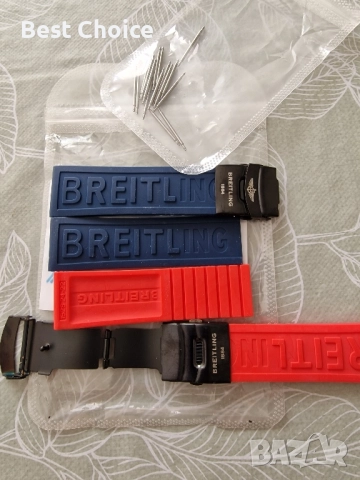 Силиконови каишки за часовник BREITLING 24mm, снимка 2 - Каишки за часовници - 52076228