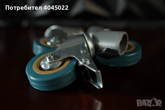 Колела (3 бр.) за статив. Със спирачка. За крака с диаметър 22-25мм, снимка 2 - Чанти, стативи, аксесоари - 52946404