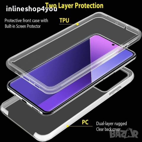 Прозрачен 360° Градуса Кейс за Xiaomi Redmi 13, снимка 6 - Калъфи, кейсове - 52647334