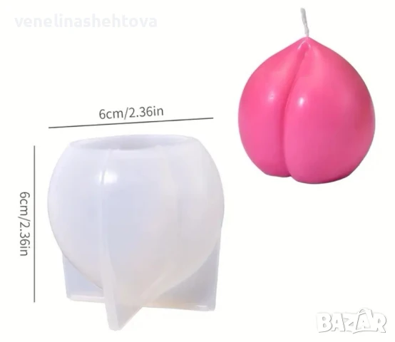3D Праскова Силиконов молд форма за свещи гипс сапун смола фондан за декорация на торта 