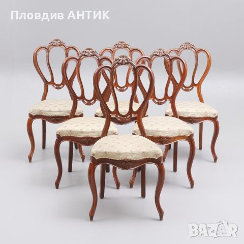Винтидж антични 6 бр стола, снимка 1 - Антикварни и старинни предмети - 45462293