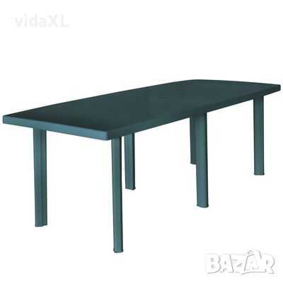 vidaXL Градинска маса, зелена, 210x96x72 см, пластмаса(SKU:43596
