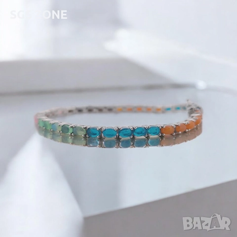 СРЕБЪРНА ГРИВНА С ОПАЛ, снимка 2 - Гривни - 52725496